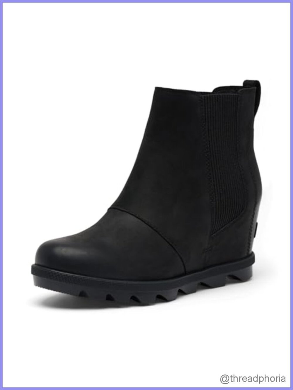 Waterproof Leather Chelsea Wedge Boots Calf High Fall Wear